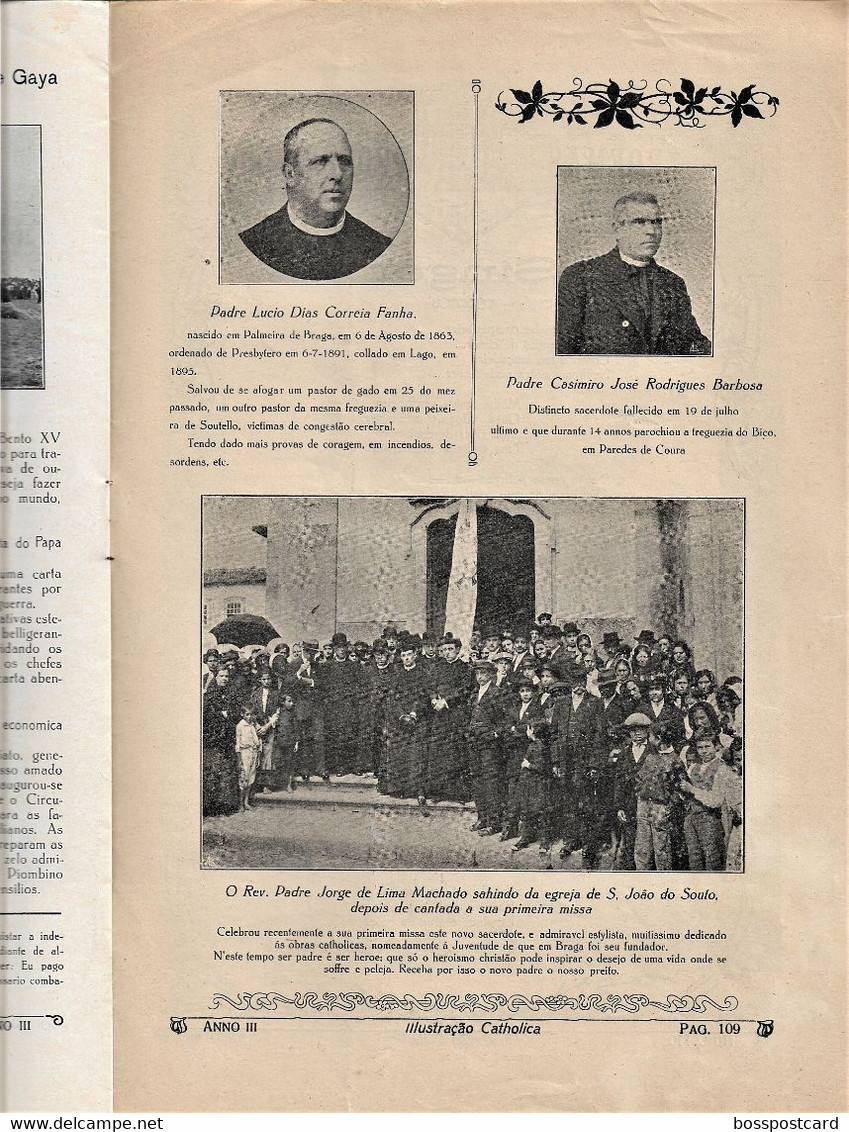 Braga Guimarães Famalicão Monção Porto Carvalhos Gaia Golegã - Revista Ilustração Católica Nº 111, 1915