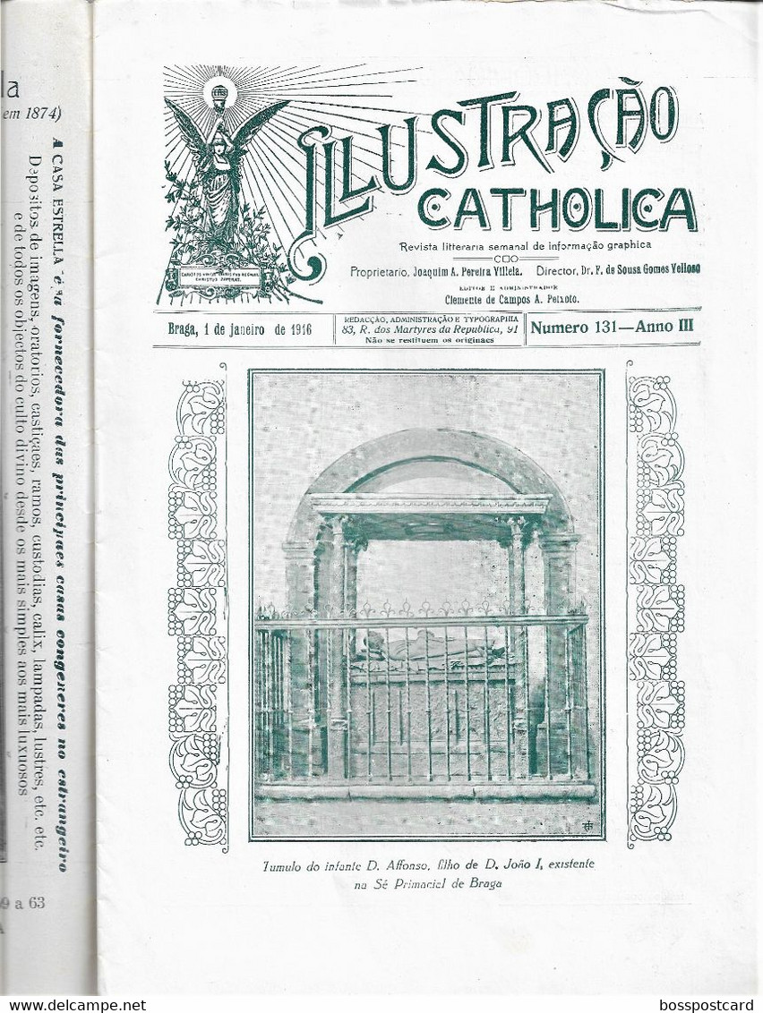 Braga - Lisboa - Estombar - Lagoa - Faro - Revista Ilustração Católica Nº 131, 1916 - Revues & Journaux