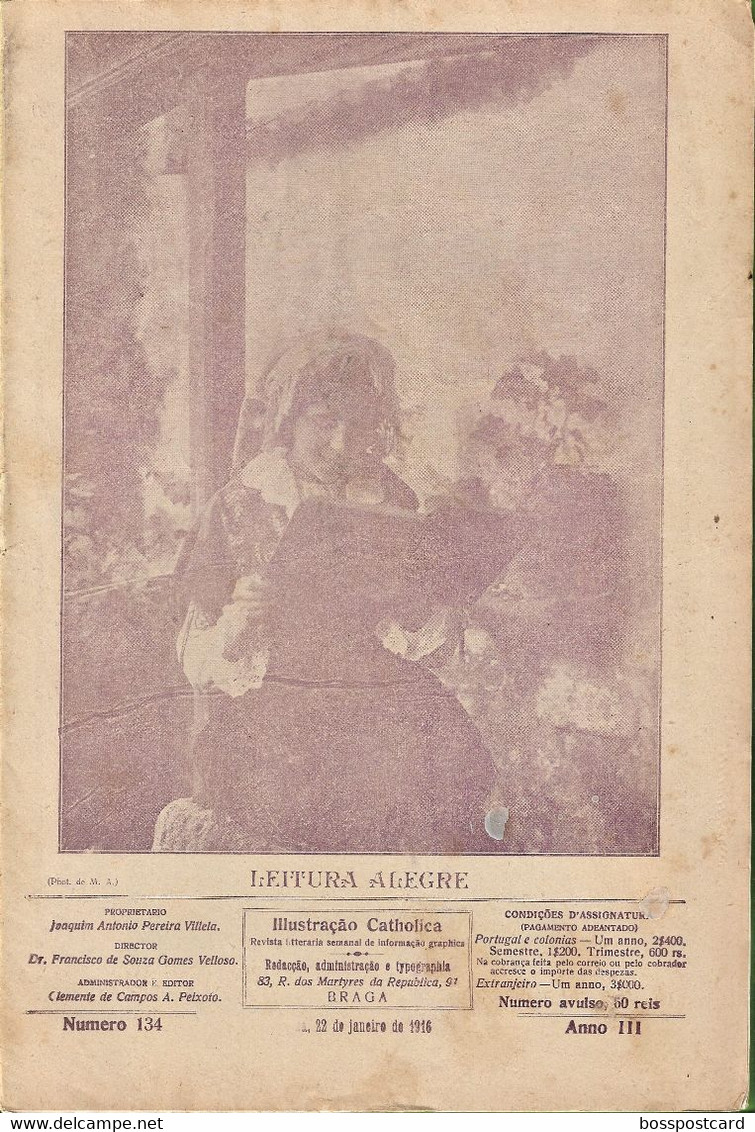 Braga - Barcelos - Portalegre - Penafiel - Revista Ilustração Católica Nº 134, 1916 - Magazines