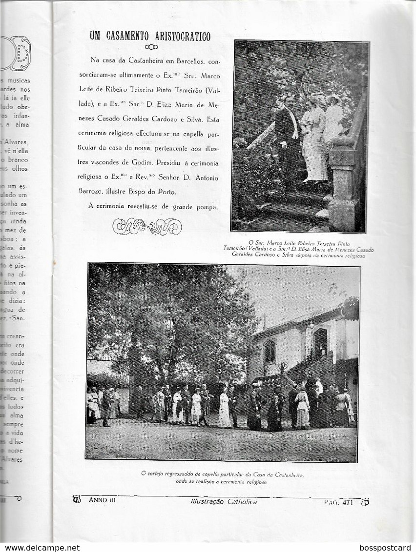 Braga - Barcelos - Portalegre - Penafiel - Revista Ilustração Católica Nº 134, 1916 - Revues & Journaux