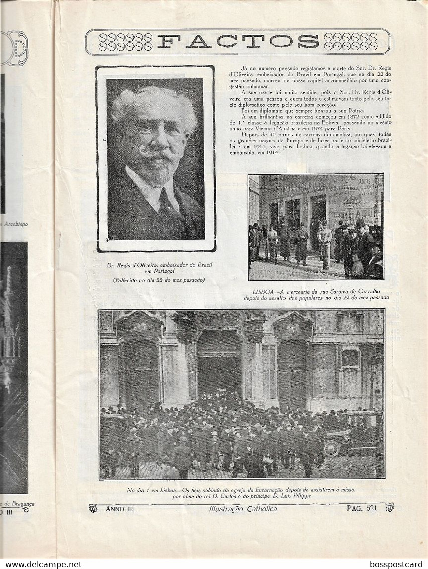 Braga - Santa Maria - Açores - Bragança - Lisboa - Mafra - Revista Ilustração Católica Nº 137, 1916 - Zeitungen & Zeitschriften