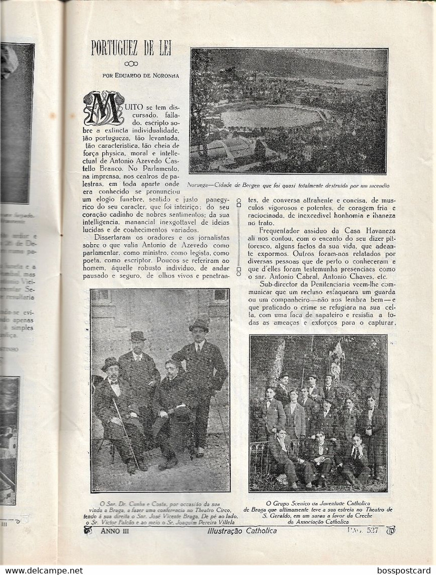 Braga - Santa Maria - Açores - Bragança - Lisboa - Mafra - Revista Ilustração Católica Nº 137, 1916 - Zeitungen & Zeitschriften