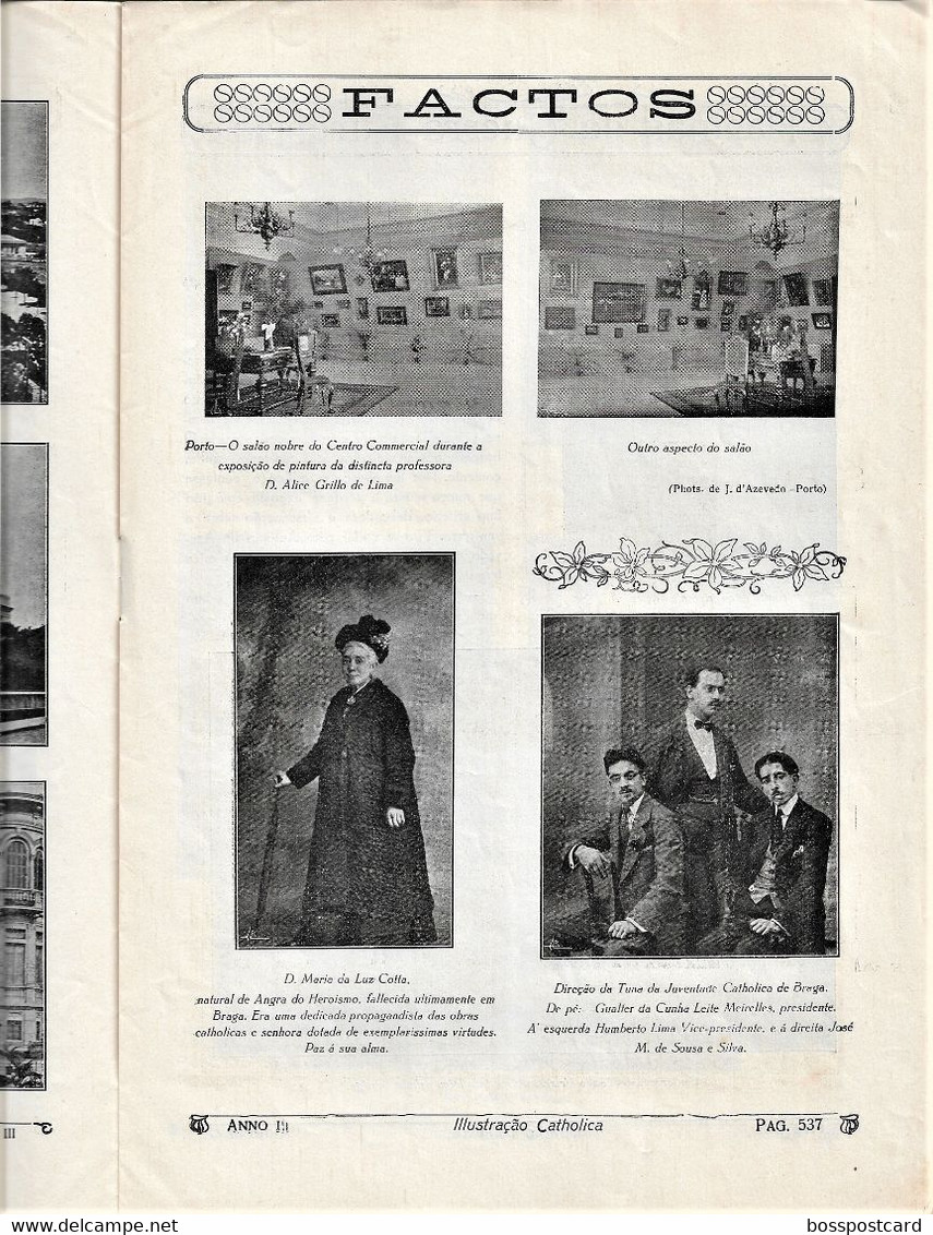 Braga - Lisboa - Porto - Coimbra - Revista Ilustração Católica Nº 138, 1916 - Revues & Journaux
