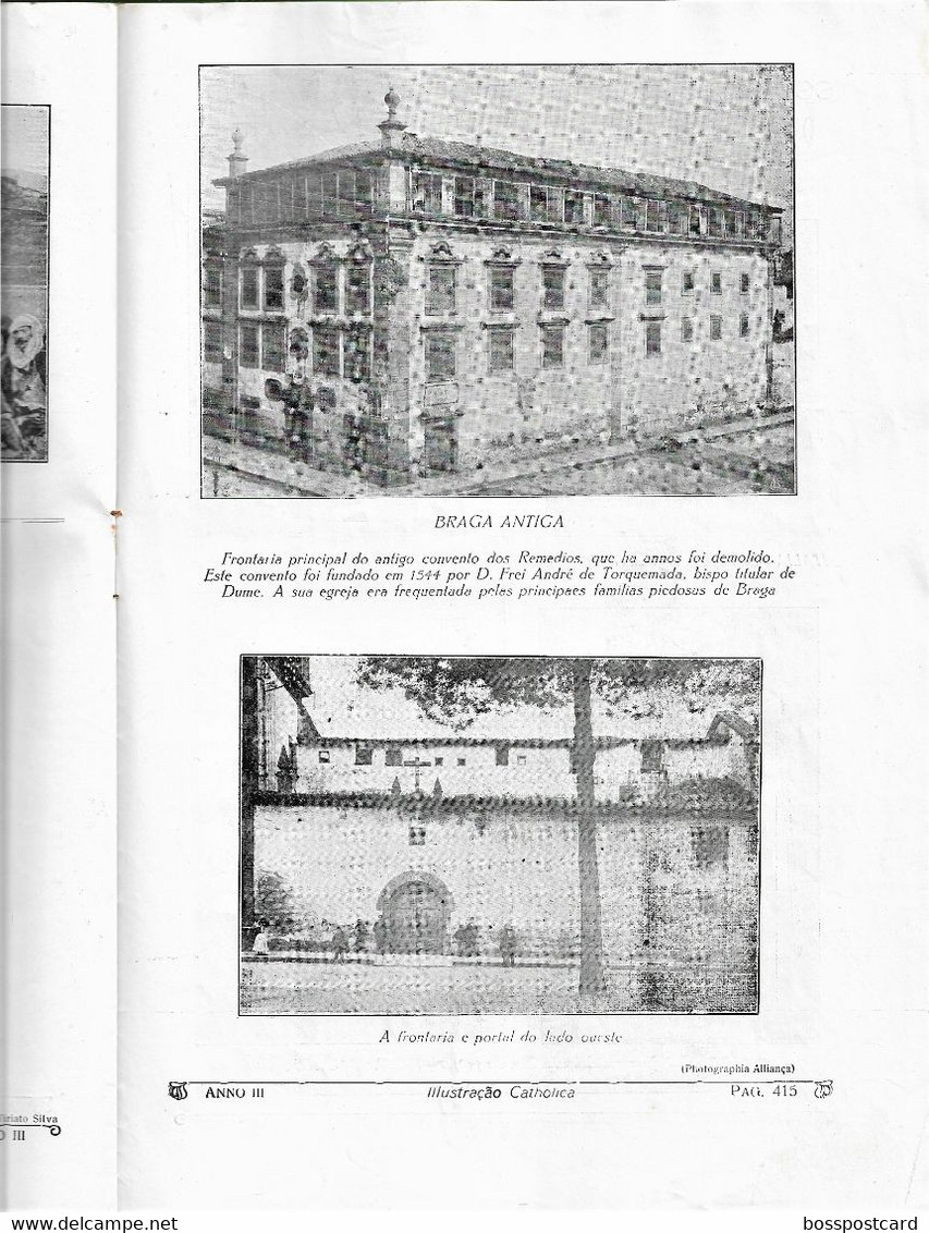 Braga - Guimarães - Revista Ilustração Católica Nº 130, 1915 - Revistas & Periódicos