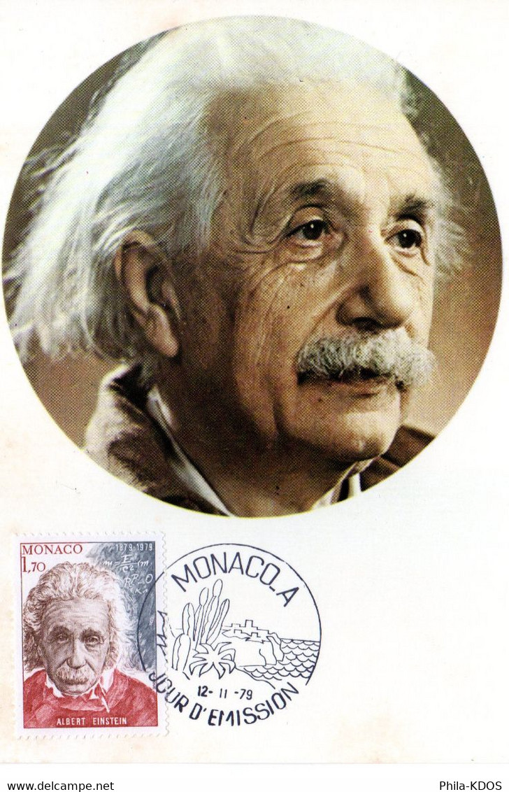 " ALBERT EINSTEIN " Sur Carte Maximum De MONACO De 1979 N° YT 1203. Parfait état CM - Albert Einstein