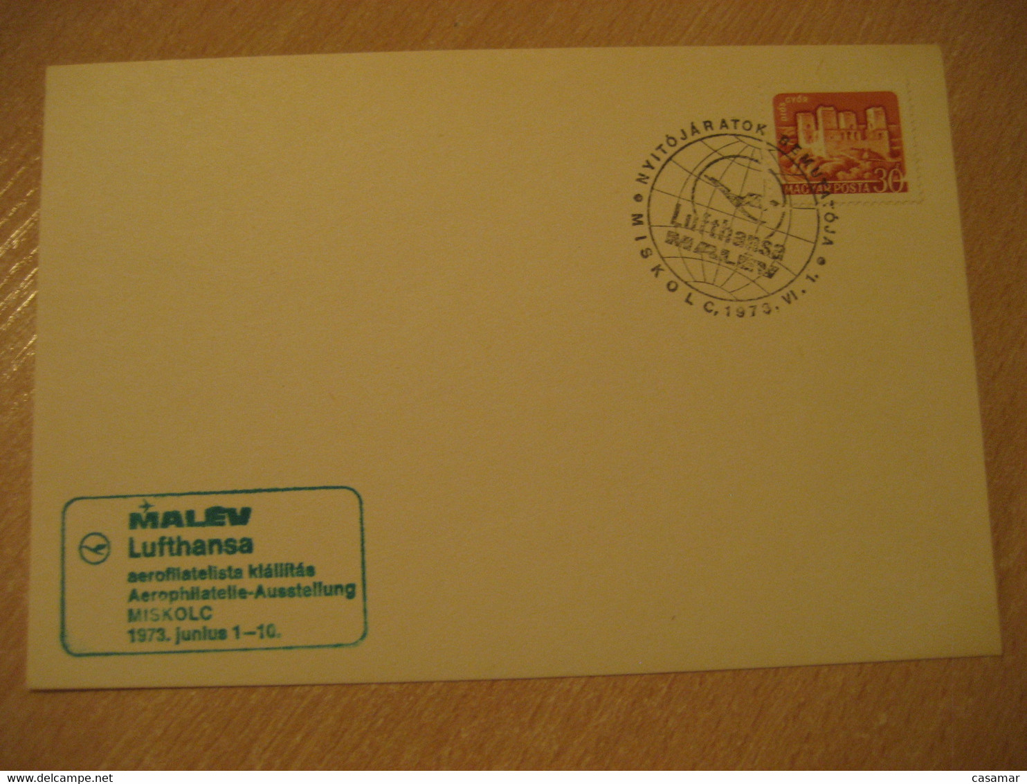 MISKOLC 1973 Lufthansa - MALEV Airlines Airline Expo Air Phil Cancel Card HUNGARY - Storia Postale