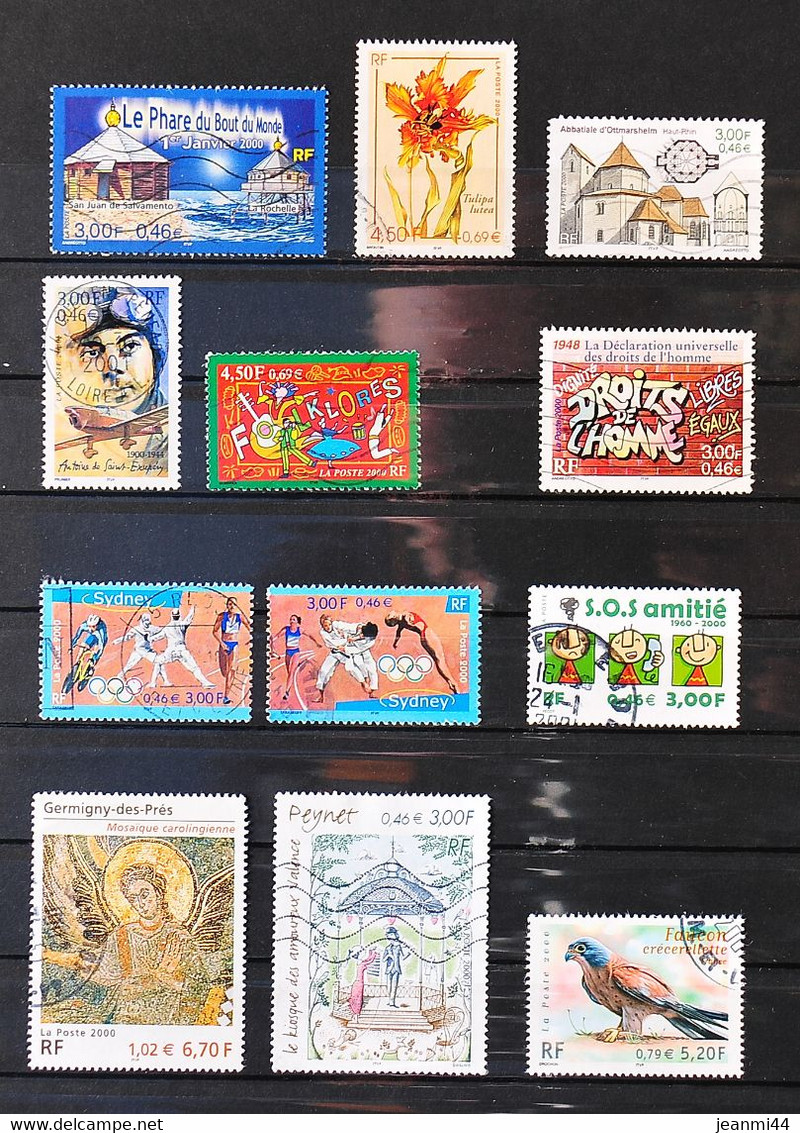 France 2000 - 12 Timbres N° 3294-3335-3336-3337-3339-3340-3341-3354-3356-3358-3359-3361 - Used Stamps