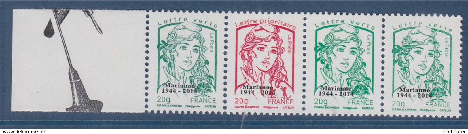 Marianne Et La Jeunesse Du Bloc TVP LP Et LV 20g Surchargés Timbres 4774aa 4767be 4774bd 4774bc - 2013-2018 Marianne (Ciappa-Kawena)