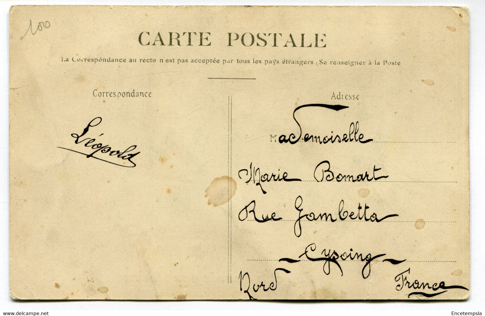 CPA - Carte Postale - Belgique - De Quiévrain Je Vous Envoie Ces Fleurs (DG15034) - Quiévrain