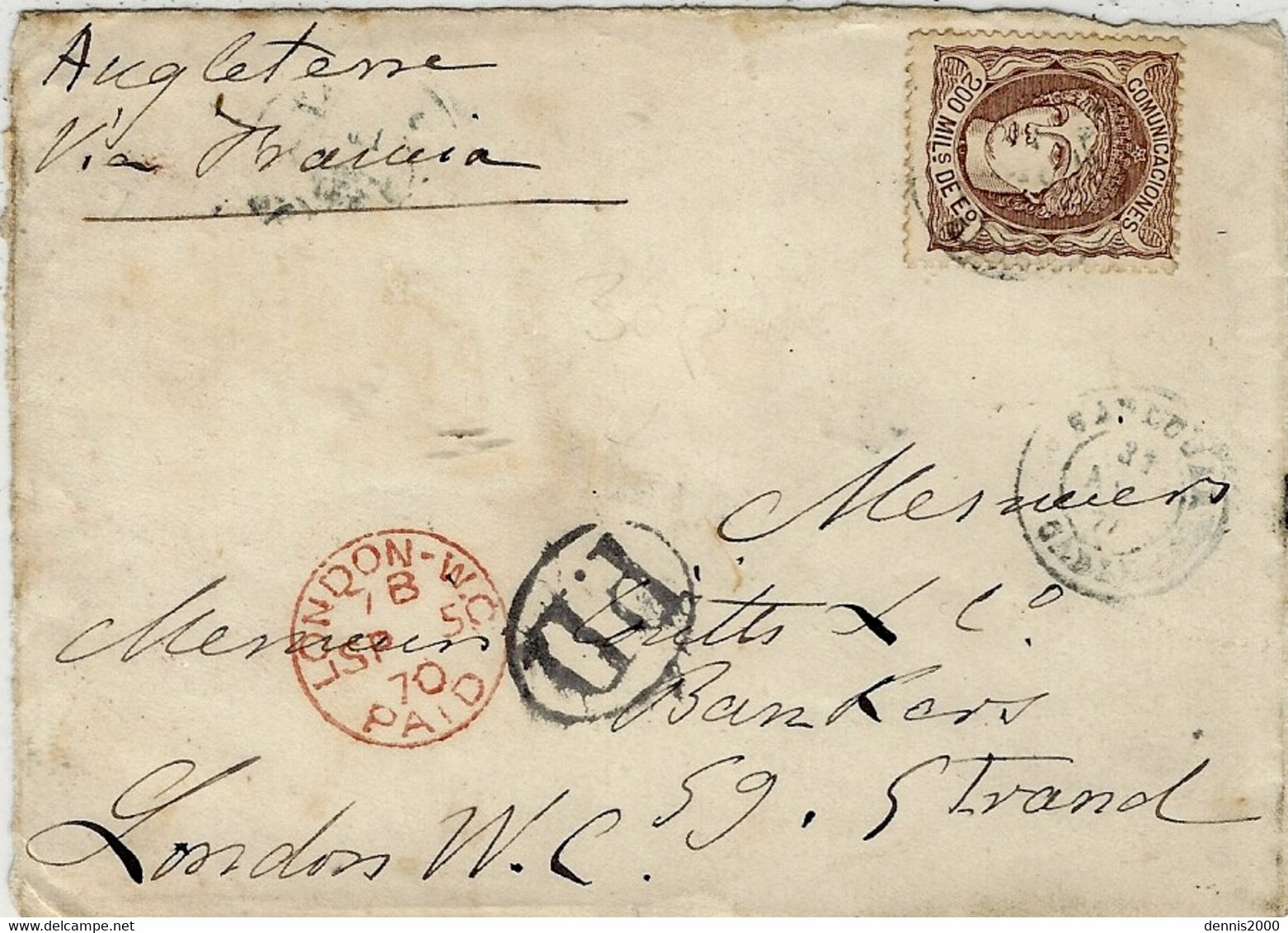 1860 - Letter From SEVILLA  To  Zafra  Fr . Y & T N°48 - Altri & Non Classificati