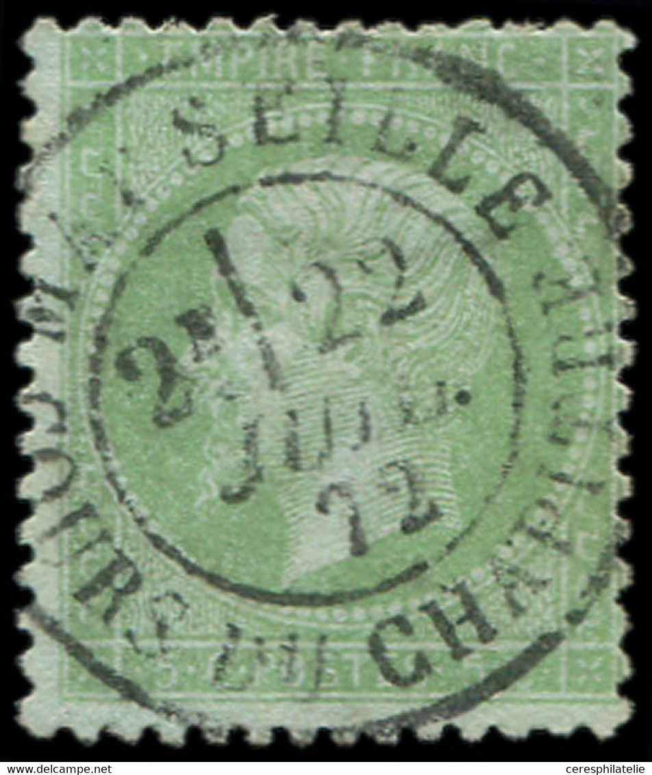 EMPIRE LAURE - 35    5c. Vert Pâle Sur Bleu, Obl. Càd T17 MARSEILLE 22/6/72, TB/TTB - 1862 Napoleon III