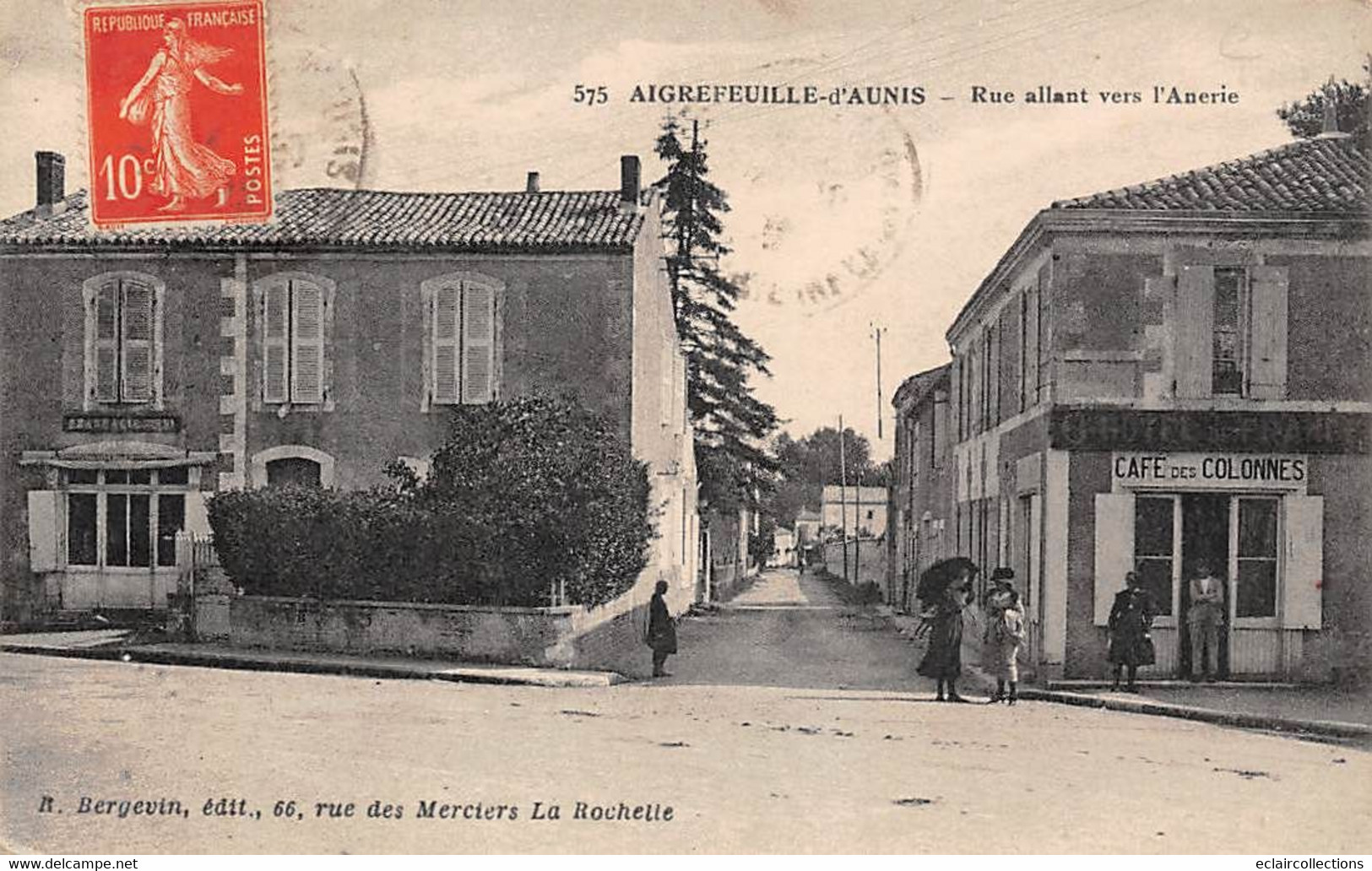 Aigrefeuille D'Aunis    17       Rue Allant Vers L'ânerie. Café Des Colonnes         (voir Scan) - Altri & Non Classificati