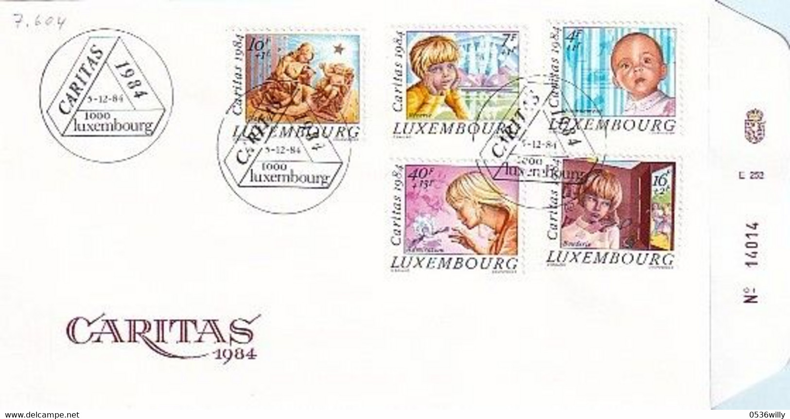 Luxembourg 1984 - FDC Caritas Kinderporträts (7.604) - Covers & Documents