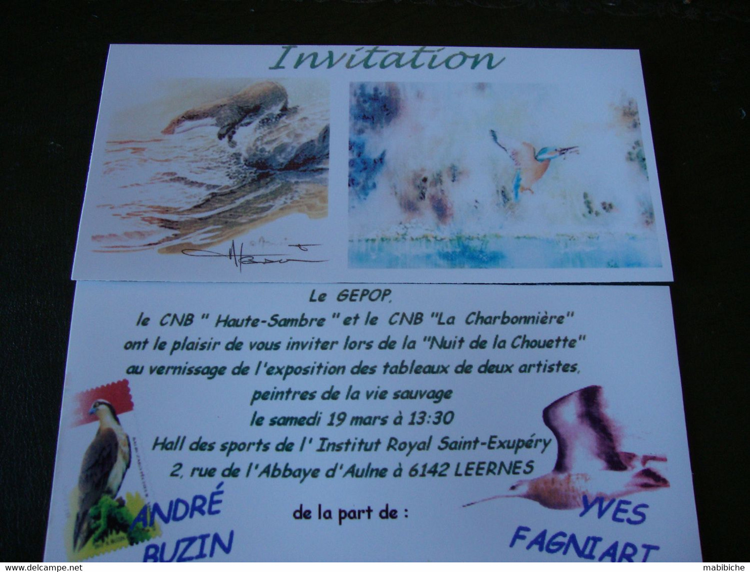 13 Cartes D'invitations Et Publicités. - 1985-.. Vögel (Buzin)