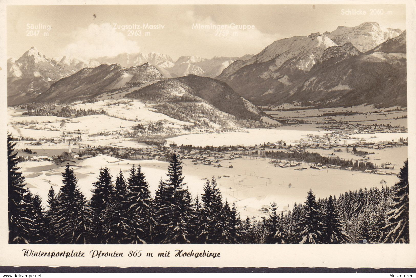 Bundespost PPC Wintersportplatz Phronten & Hochgebirge PHRONTEN 1956 Schweiz Echte Real Photo Véritable Hahnemann Mozart - Pfronten