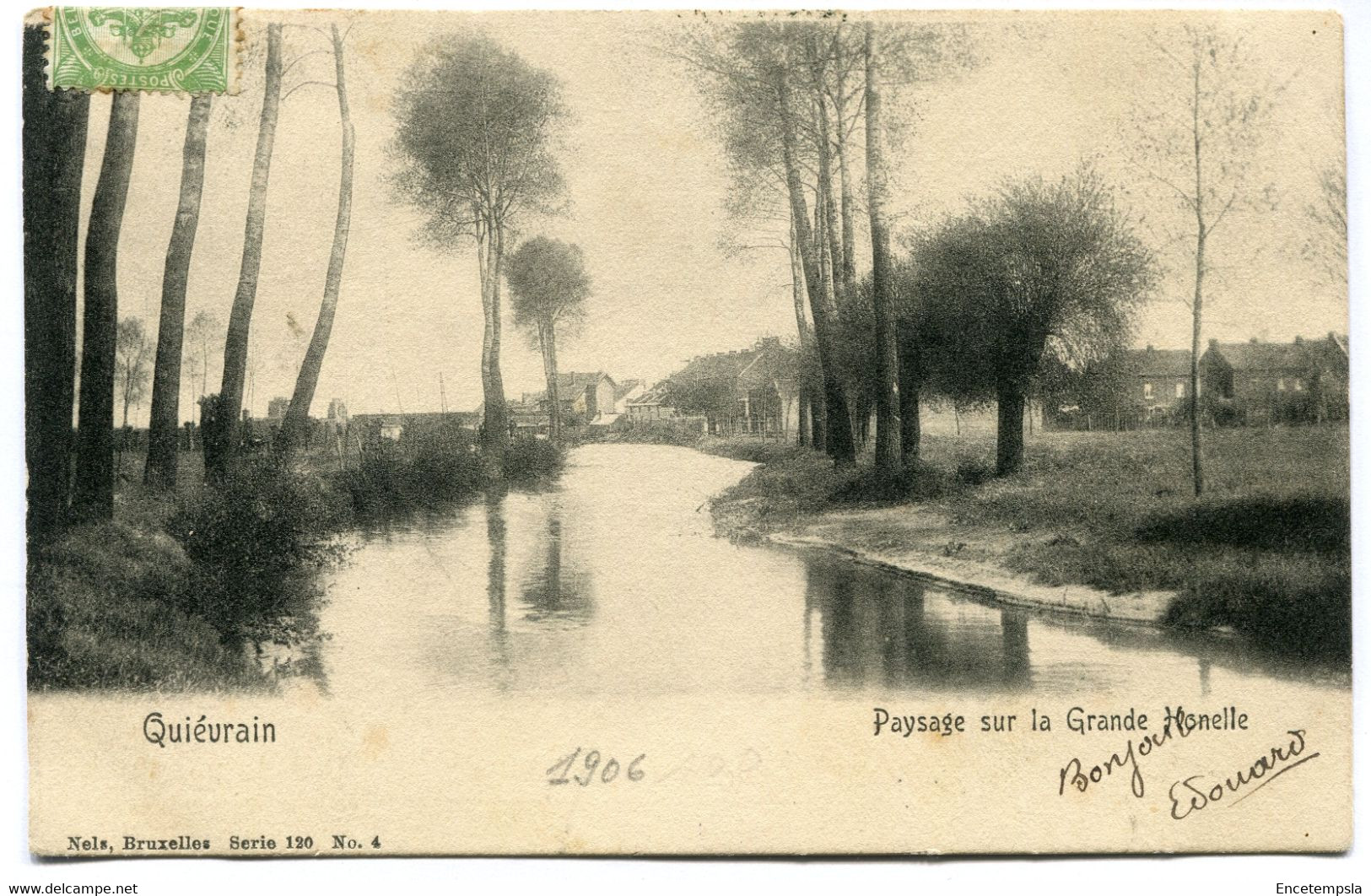 CPA - Carte Postale - Belgique - Quiévrain - Paysage Sur La Grande Honelle - 1906 (DG15047) - Quiévrain