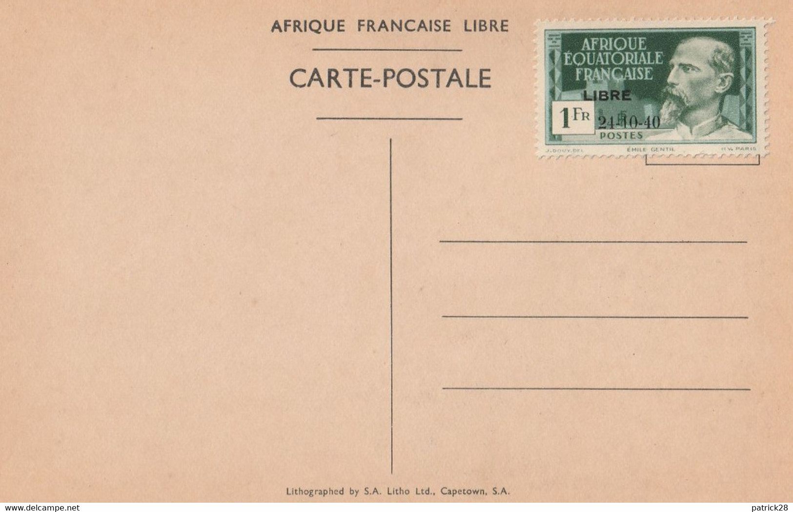 A E F Timbres140A à 140D Sur Carte Postal Neuf - Sonstige & Ohne Zuordnung