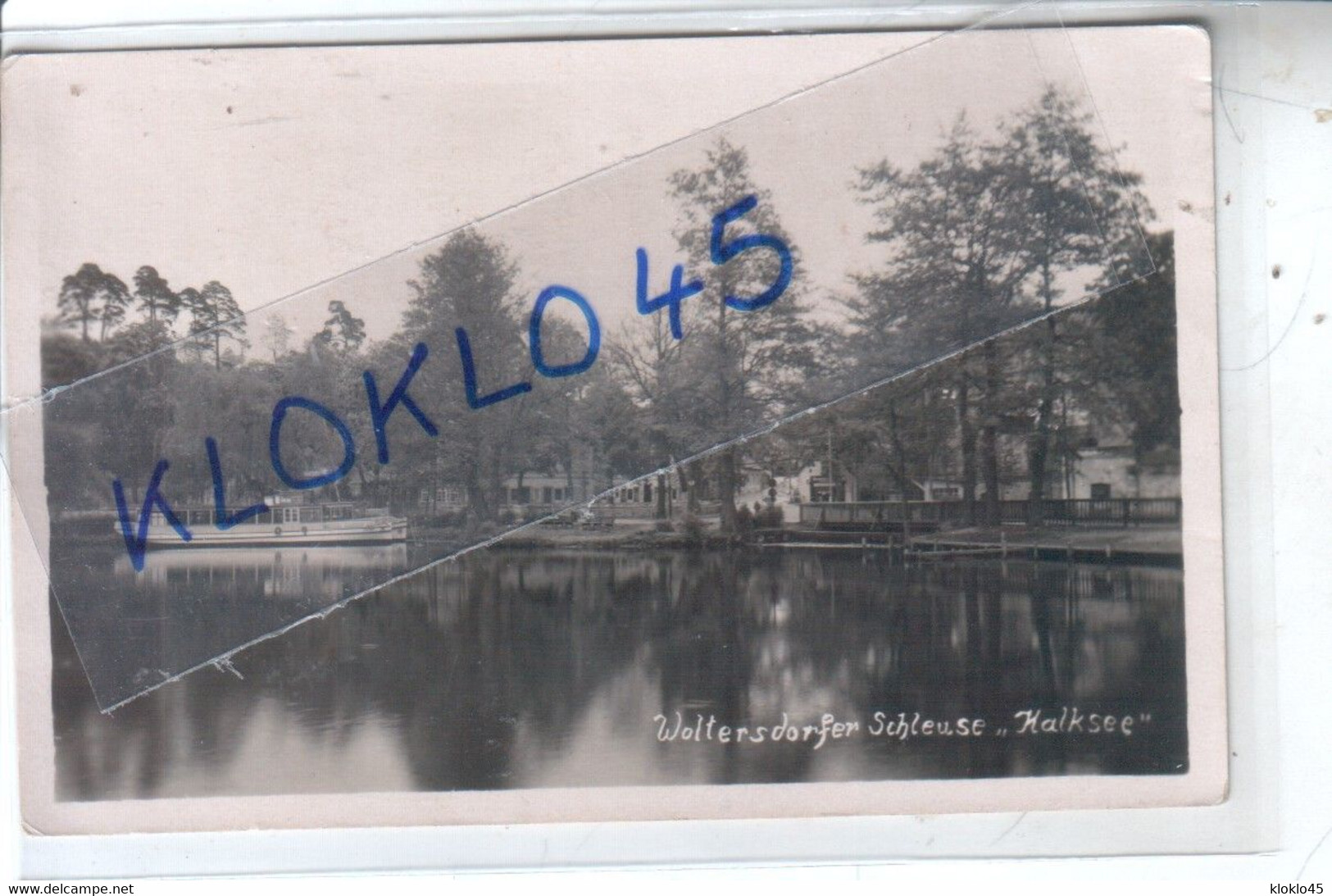 Allemagne  - Woltersdorfer - Schleuse  " Kalksee " - Vue De La Berge Bateau De Touristes Lac De Chaux - CPA  Glacée - Erkner