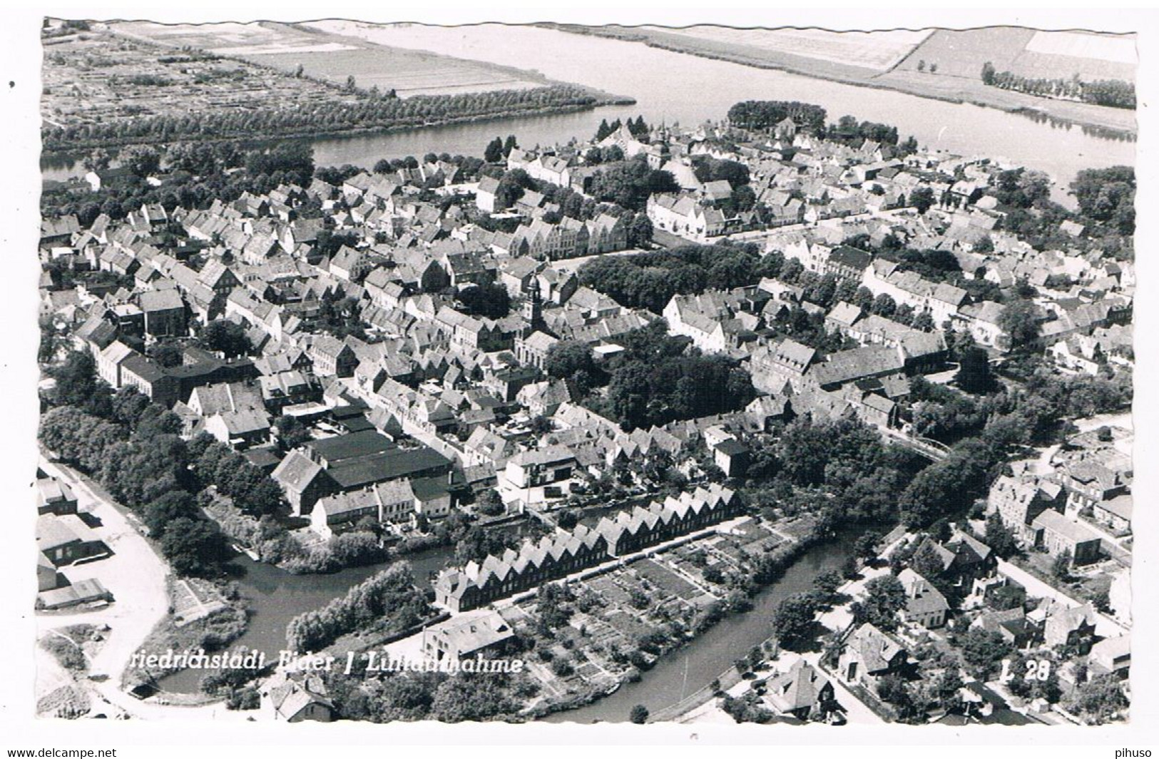 D-11615   FRIEDRICHSTADT / EIDER  : Luftaufnahme - Nordfriesland