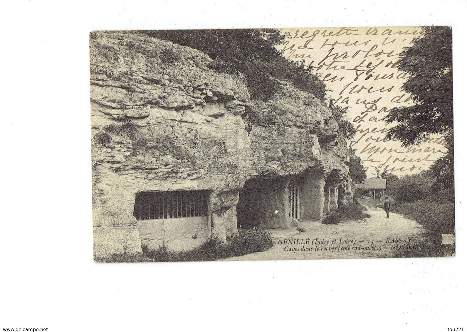 Cpa - 37 - Genillé - 1913 - RASSAY - Caves Dans Le Rocher - ND  15 - Genillé