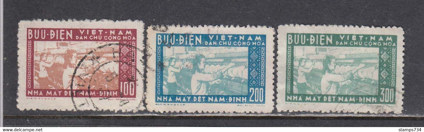 Vietnam Nord 1957 - Nam-Dinh Cotton Factory, Mi-Nr. 54/56, Used - Vietnam