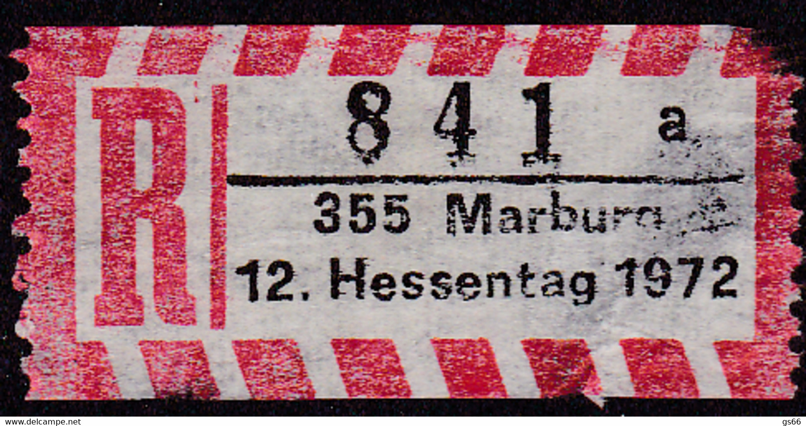 Sonder R Zettel,  355 Marburg , 12. Hessentag 1972, NEZ. Nr. 841 A - R- & V- Labels