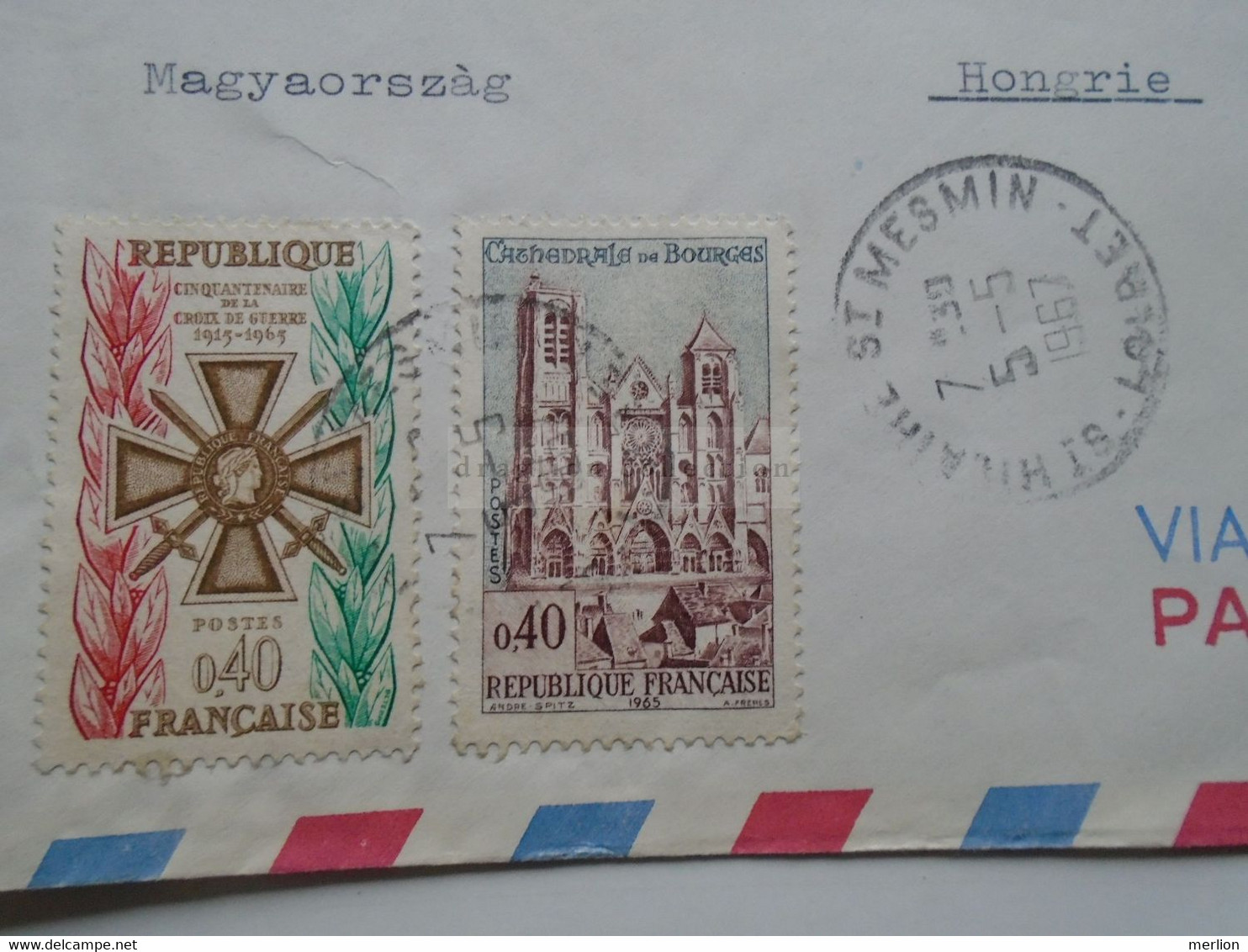 D176018  France  Letter   Cancel 1967 SAINT HILAIRE SAINT MESMIN -Loiret  Jocelyne Plouzennec - Altri & Non Classificati