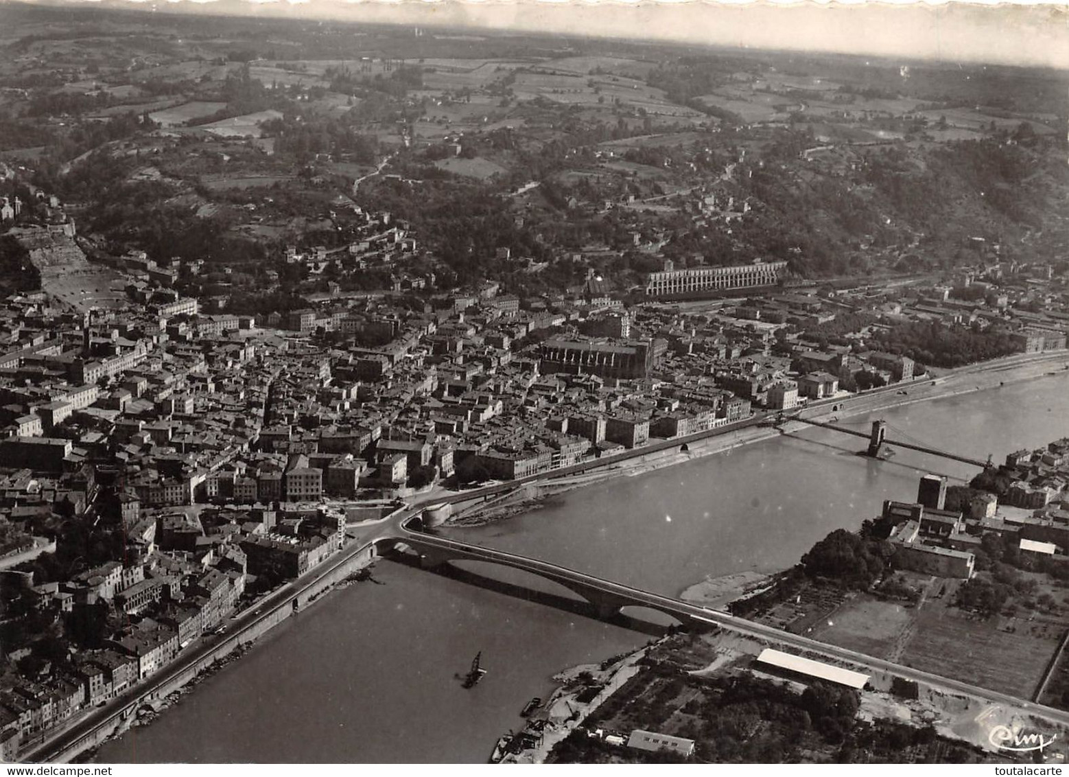 CPSM 38 VIENNE VUE PANORAMIQUE ET LE RHONE      Grand Format  15 X 10,5 Cm - Vienne