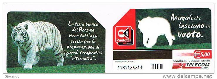 TELECOM ITALIA - C.& C. F3616  -  LA TIGRE BIANCA  (TIGER)  -  USATA - RIF.CP - Public Special Or Commemorative