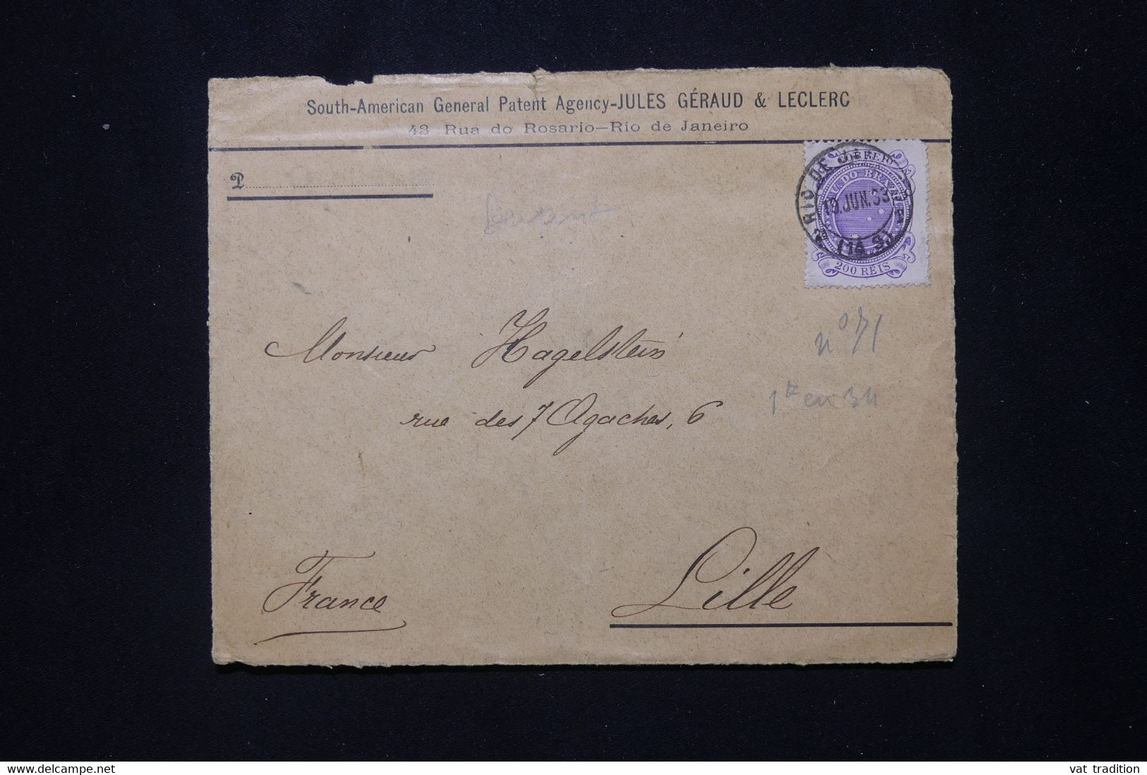 BRÉSIL - Devant D'enveloppe Commerciale De Rio De Janeiro Pour La France En 1893 - L 79912 - Lettres & Documents