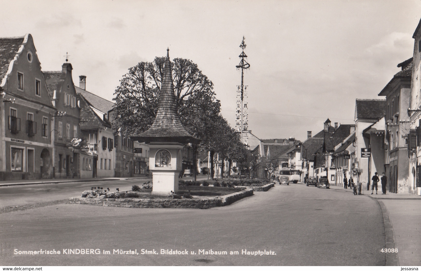 AK- Steiermark - Kindberg - Ortsansicht Mit Alten Postautobus - 1955 - Kindberg