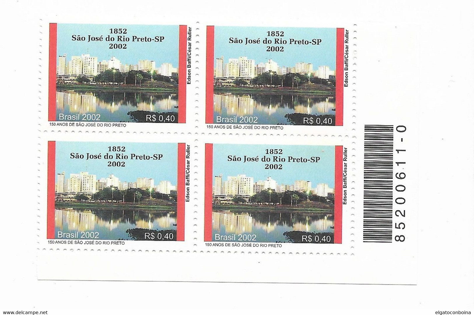 BRAZIL BRASIL 2002 SAO JOSE DO RIO PETRO RIVER BUILDINGS PLACES BLOCK  Sc 2838 MICHEL 3224 - Otros & Sin Clasificación