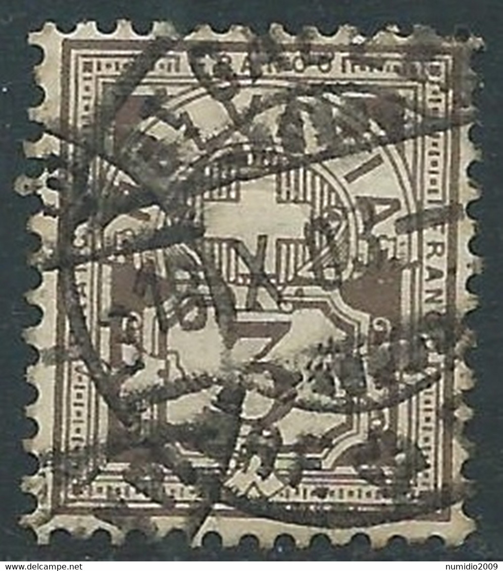 1882-99 SVIZZERA USATO CIFRA 3 CENT - RD32-2 - Nuovi