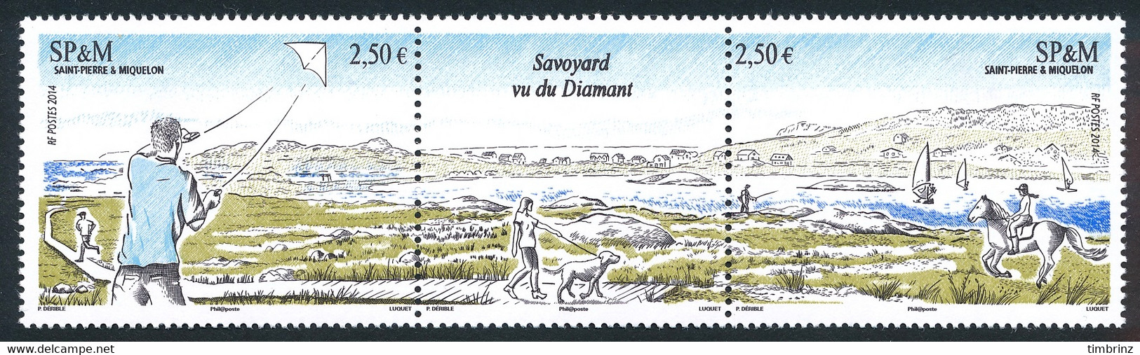 ST-PIERRE ET MIQUELON 2014 - Yv. 1119 Et 1120 Tryptique NEUF Faciale= 5,00 EUR - Etang De Savoyard (2 Val) .Réf.SPM12565 - Unused Stamps