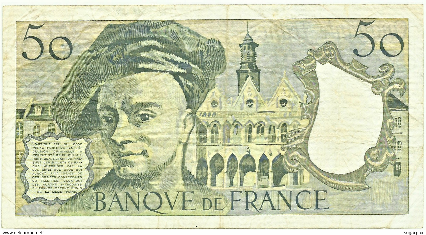 FRANCE - 50 Francs - 1989 - P 152.d - Serie G.57 - Quentin De La Tour - 50 F 1976-1992 ''quentin De La Tour''