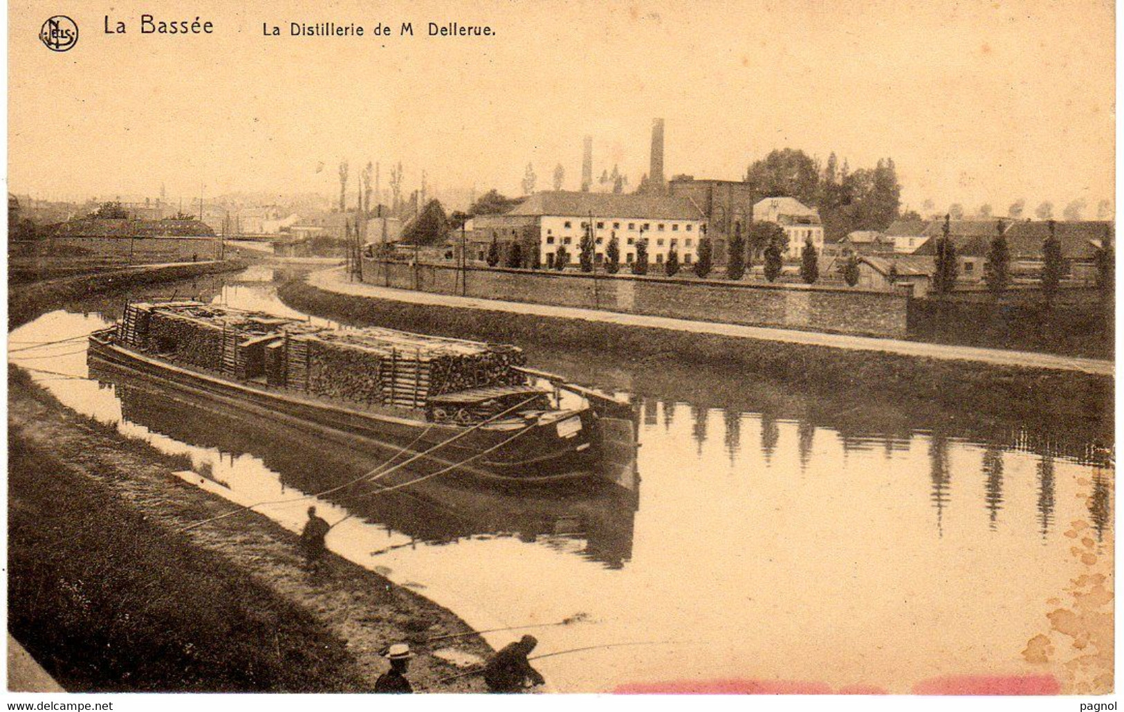 Canaux - Péniches : 59 : La Bassée : La Distillerie De M Dellerue - Binnenschepen