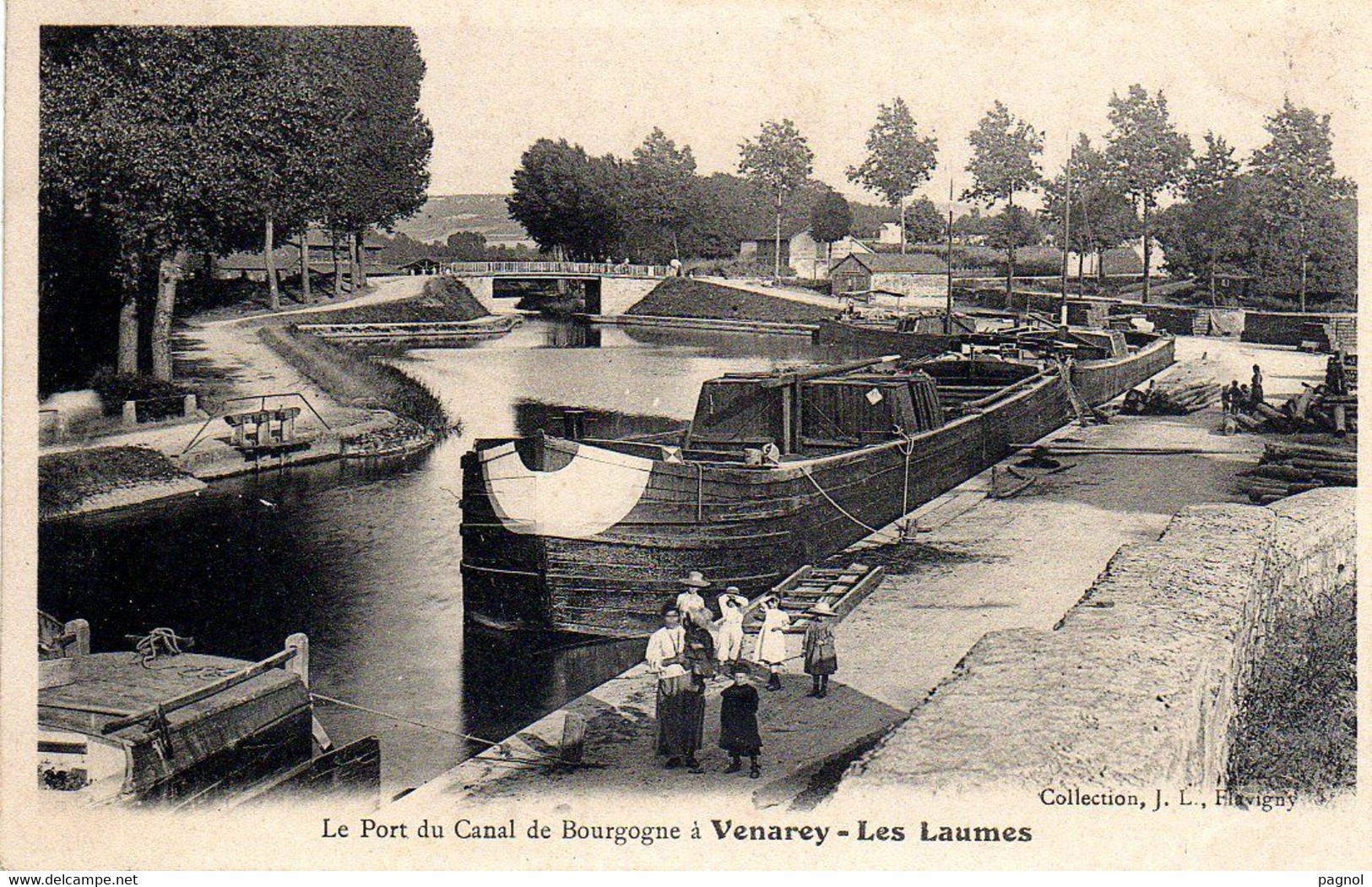 Canaux - Péniches : 21 : Venarey-Les Laumes : Le Port Du Canal De Bourgogne - Chiatte, Barconi
