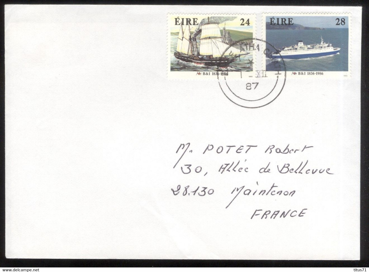 Lettre Philatélique Irlande / Eire 1987 - Thème Voiliers / Sailboat - Brieven En Documenten