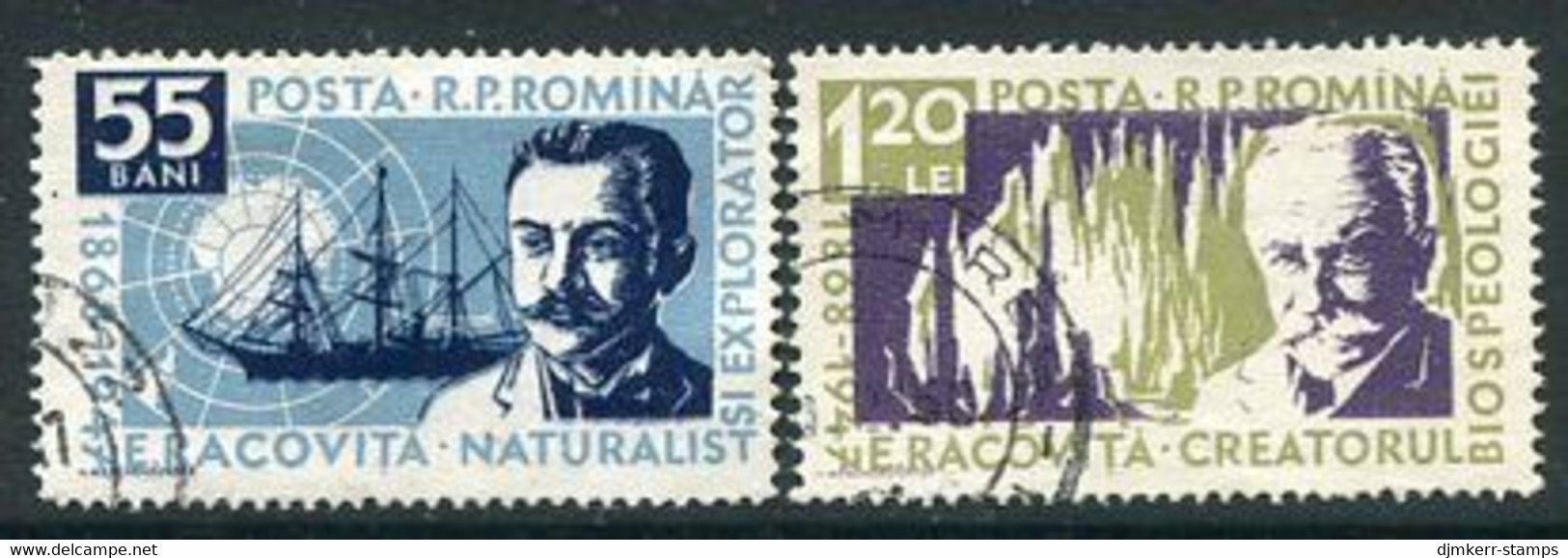 ROMANIA 1958 Racovita Death Anniversary Used.  Michel 1731-32 - Usati