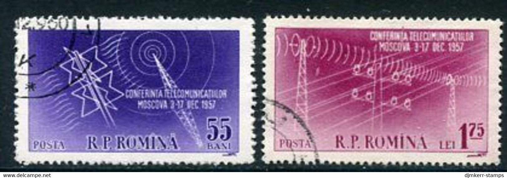 ROMANIA 1958 Postal Ministers' Conference  Used.  Michel 1699-700 - Usati