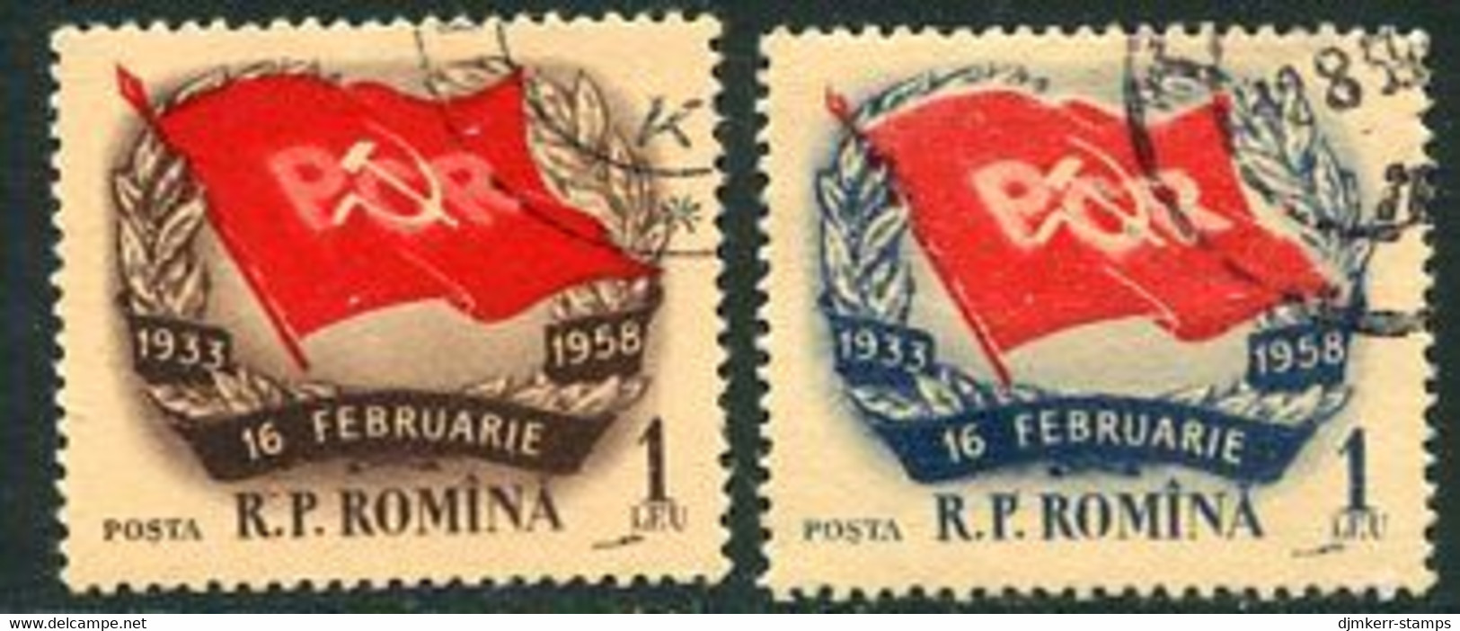 ROMANIA 1958 Grivita Strike Anniversary  Used.  Michel 1697-98 - Usati