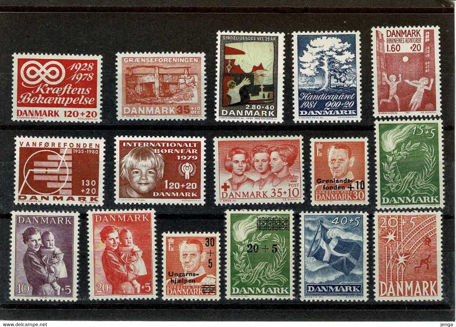 Denmark; 16 Different MNH(**) Charity Stamps. - Collections