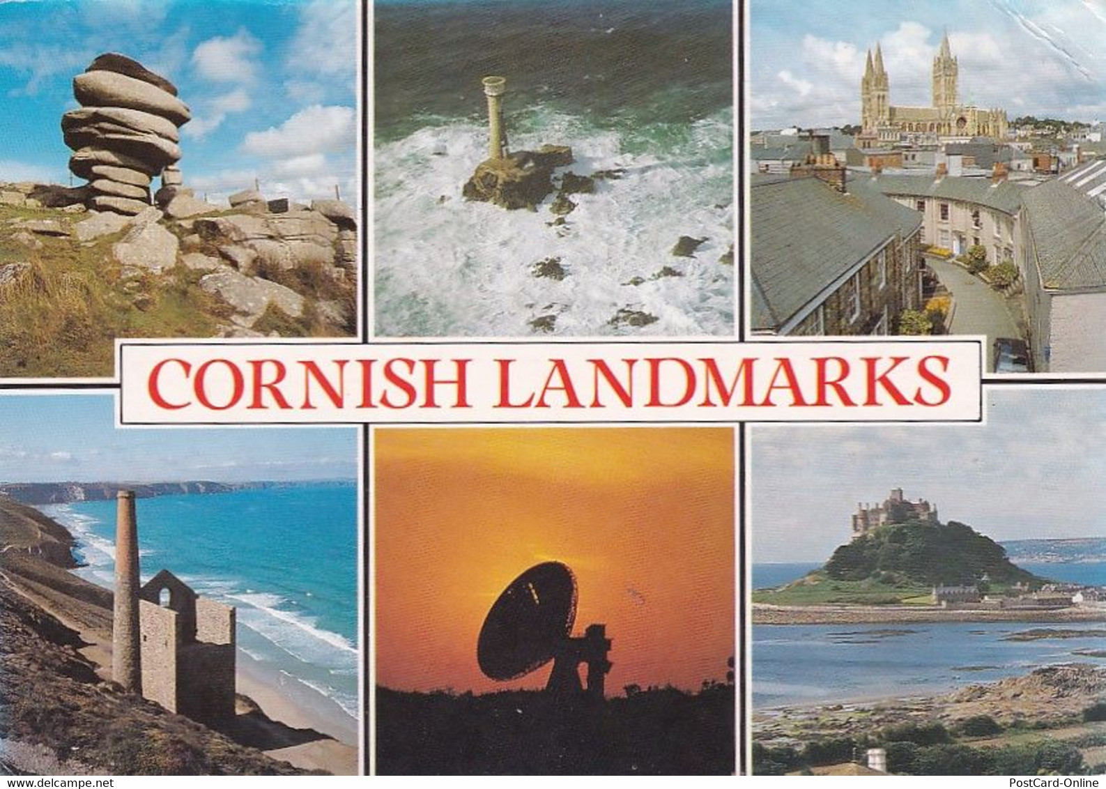 1468 - Großbritannien - Cornish Landmarks , Cheesewring , Longships Lighthouse , Truro Wheal Coates Mine , Goonhily Down - Land's End