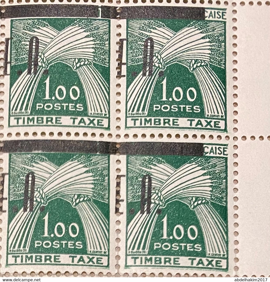 Rare Algerie, Timbres Taxe De France Surchargés EA T54-T58 Surcharge Typographique De Tlemcen Neufs** Blocs De 4/b4 - Autres & Non Classés