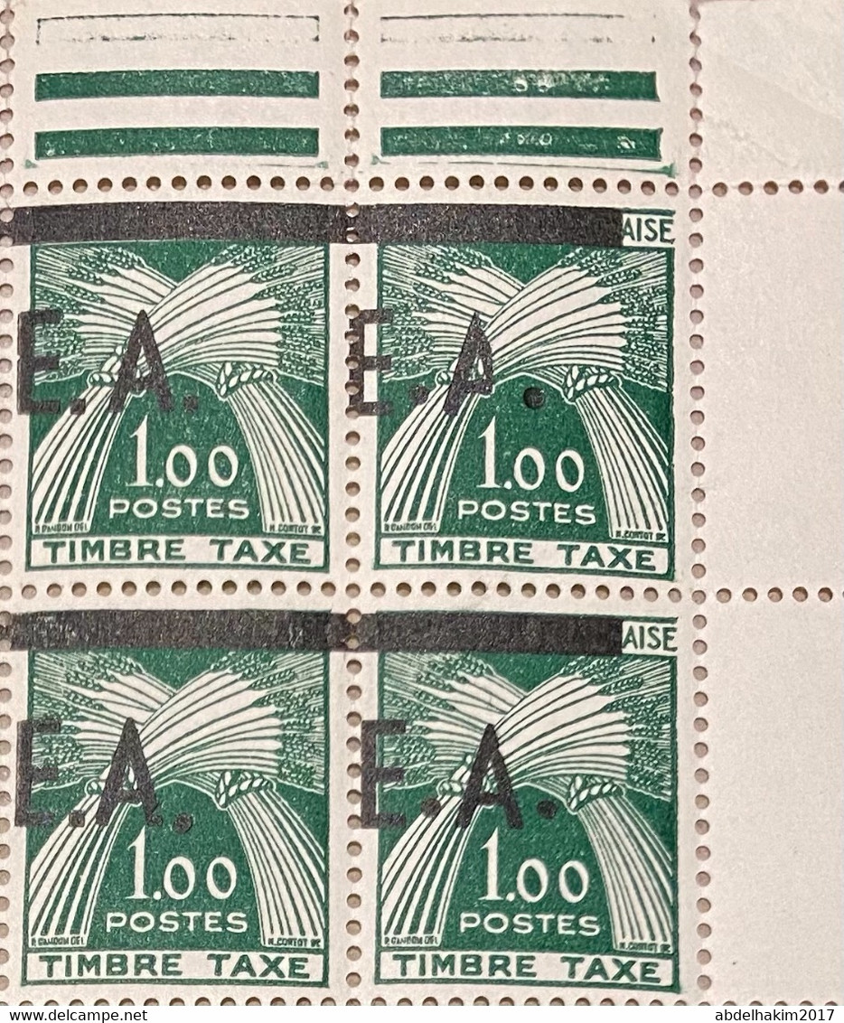 Variété Algerie, Timbres Taxe De France Surchargés EA T54-T58 Surcharge Typographique De Tlemcen Neufs** Blocs De 4/b4 - Otros & Sin Clasificación