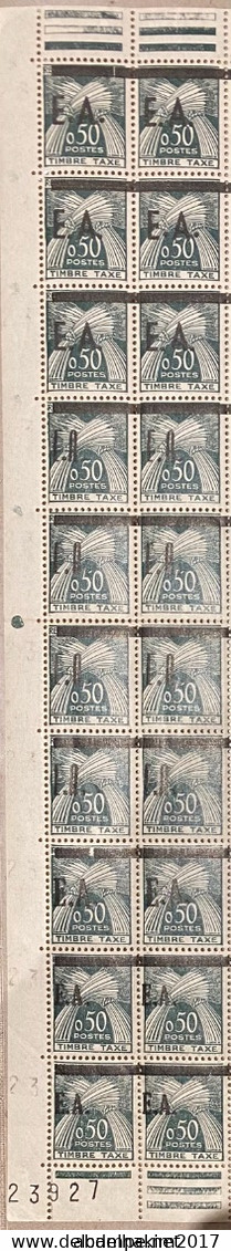 RR Algerie, Timbres Taxe De France Surchargés EA T54-T58 Surcharge Typographique De Tlemcen Neufs** Bande De 20- 4 Types - Sonstige & Ohne Zuordnung