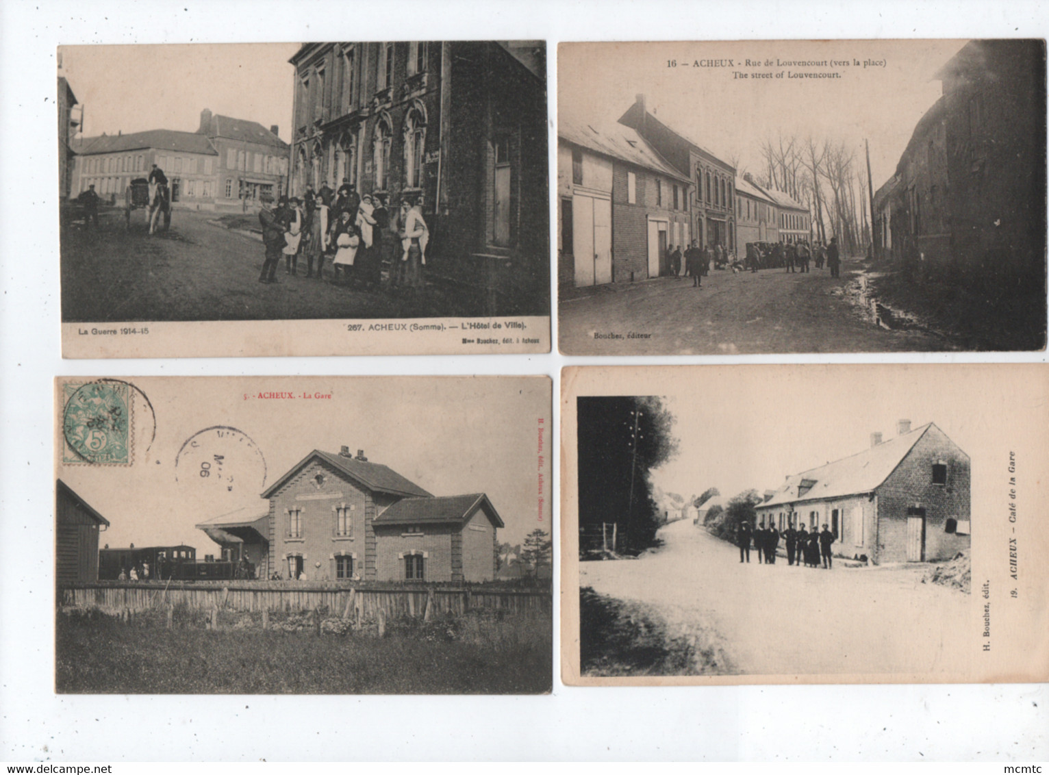 4 Cartes  - Acheux   - Somme 80  -  ( 2 Cartes Décollées ) - Acheux En Amienois