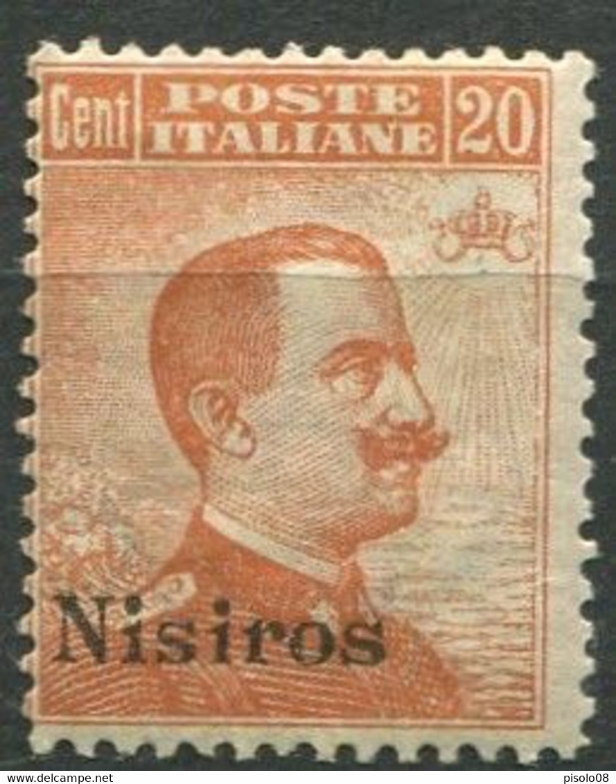 EGEO NISIRO 1917  20 C.ARANCIO SASSONE N.9 ** MNH - Ägäis (Nisiro)