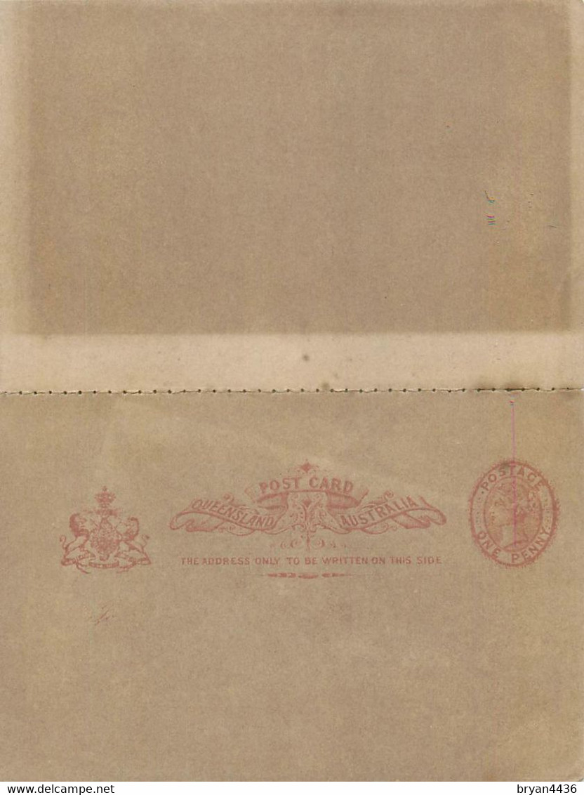 ENTIER POSTAL -Postal Stationery Ganzsache - DOUBLE AVEC RETOUR - REPLY - ONE PENNY VICTORIA . - Covers & Documents