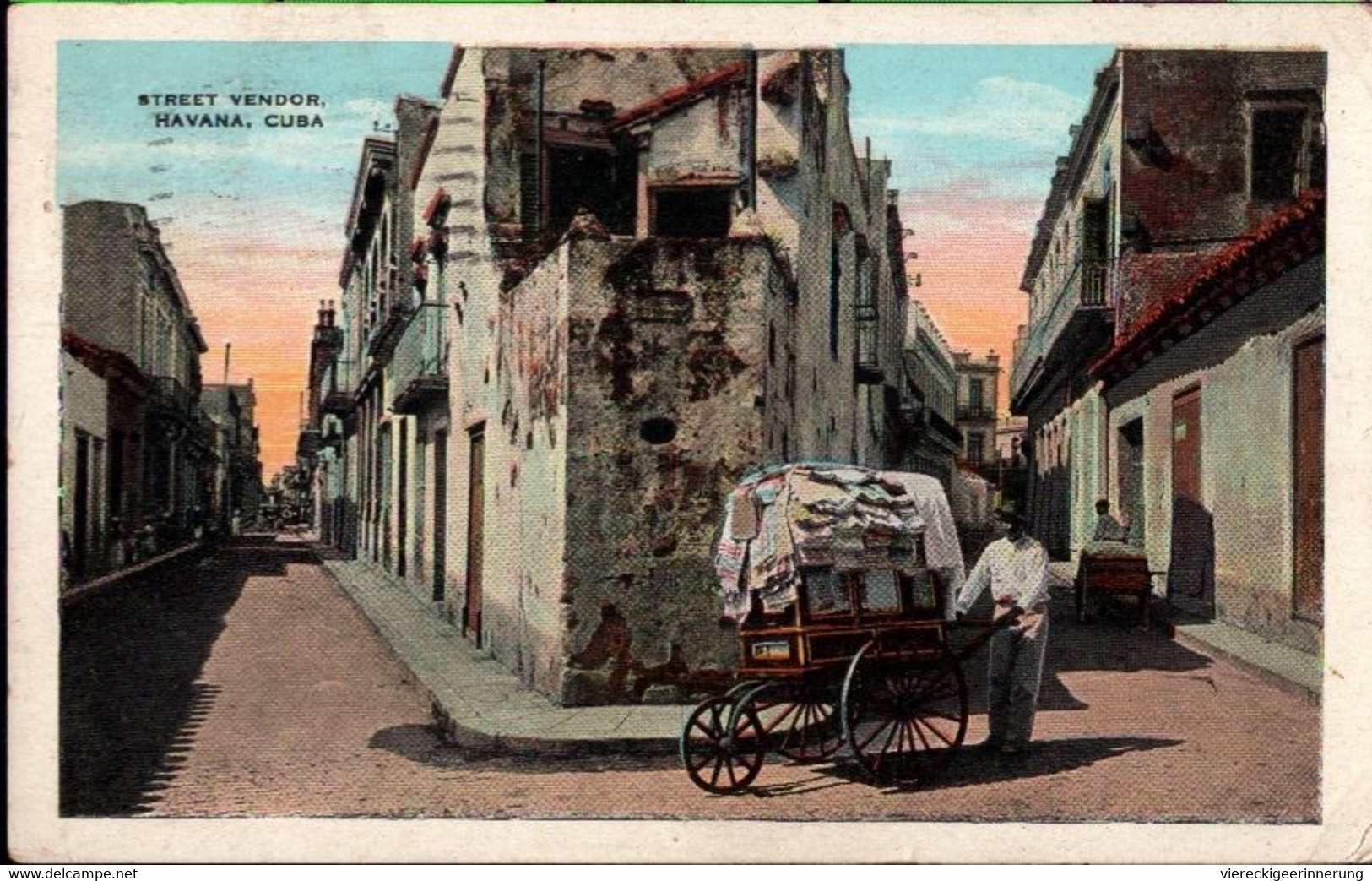 ! 1929 Alte Ansichtskarte Kuba, Cuba, Havanna, Havana, Street Vendor - Kuba